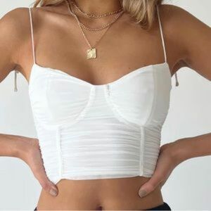 Princess Polly Ruffled Crop Cami Top Sz 8